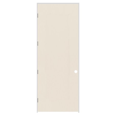 CODEL DOORS 36" x 96" x 1-3/8" Primed Hardboard Solid Core Flush 7-1/4" RH Prehung Door w/Brushed Chrome Hinges 3080FSCPHBRH26D714